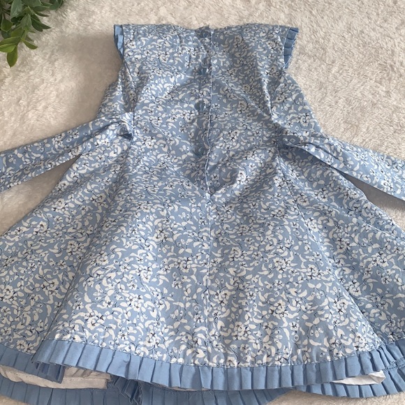 Polly Flinders Blue Floral Dress 18M Ties - Picture 6 of 13
